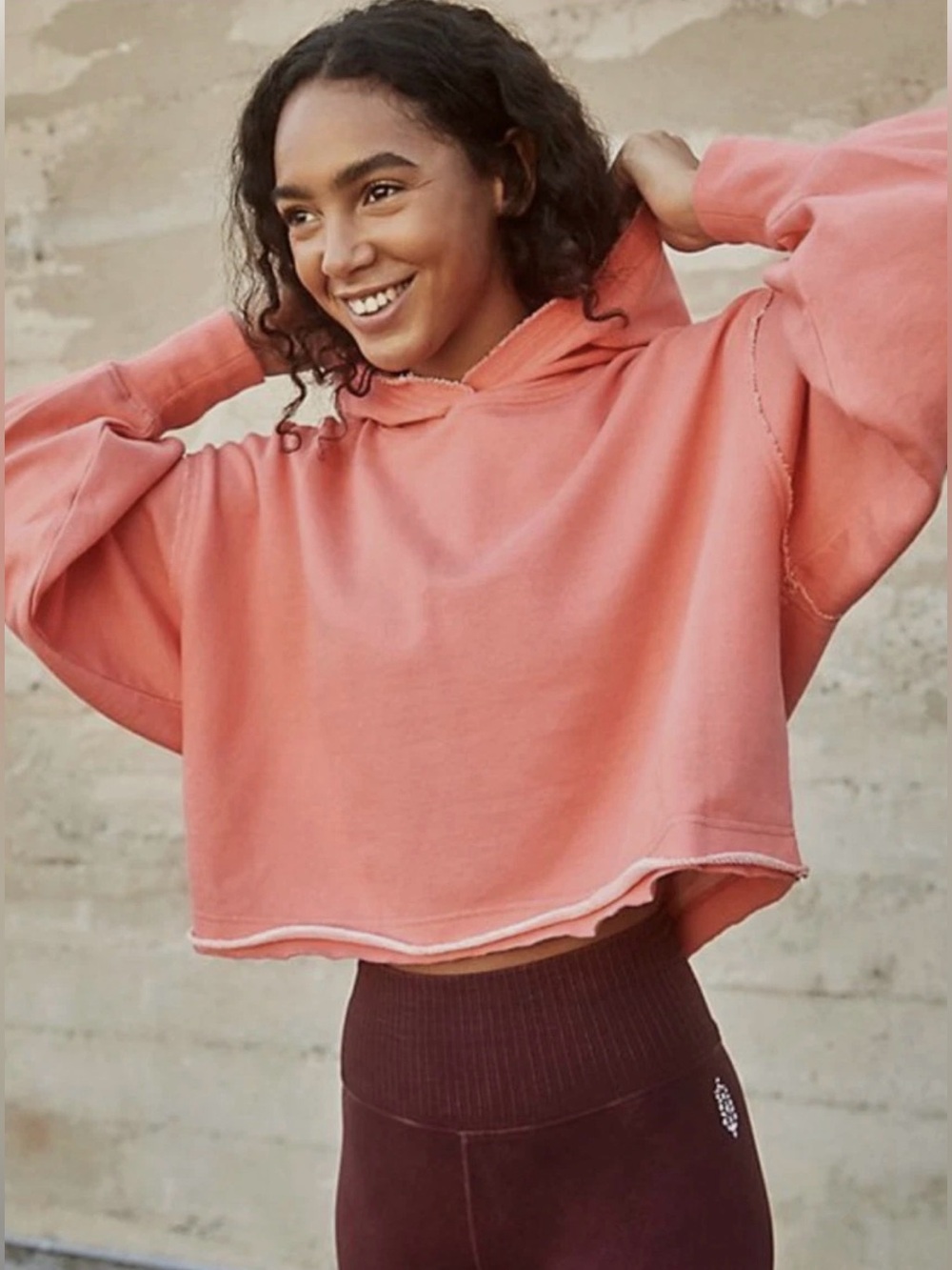 Free People Movement Wandering Soul Reversible Pink Striped Hoodie Pullover XS